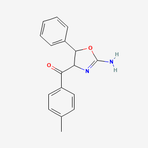 molecular formula C17H16N2O2 B5287373 (2-amino-5-phenyl-4,5-dihydro-1,3-oxazol-4-yl)(4-methylphenyl)methanone 