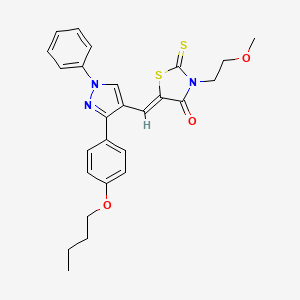 5-{[3-(4-butoxyphenyl)-1-phenyl-1H-pyrazol-4-yl]methylene}-3-(2-methoxyethyl)-2-thioxo-1,3-thiazolidin-4-one