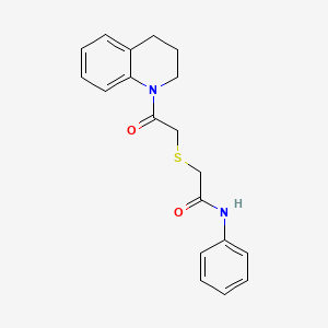 2-{[2-(3,4-dihydro-1(2H)-quinolinyl)-2-oxoethyl]thio}-N-phenylacetamide