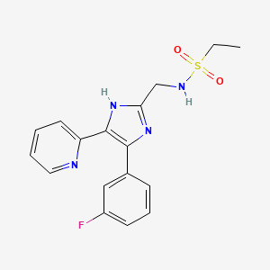 N-{[4-(3-fluorophenyl)-5-pyridin-2-yl-1H-imidazol-2-yl]methyl}ethanesulfonamide