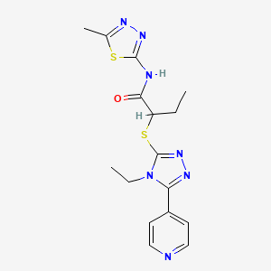 2-{[4-ethyl-5-(4-pyridinyl)-4H-1,2,4-triazol-3-yl]thio}-N-(5-methyl-1,3,4-thiadiazol-2-yl)butanamide