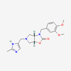 (3aS*,6aR*)-3-(3,4-dimethoxybenzyl)-5-[(2-methyl-1H-imidazol-4-yl)methyl]hexahydro-2H-pyrrolo[3,4-d][1,3]oxazol-2-one