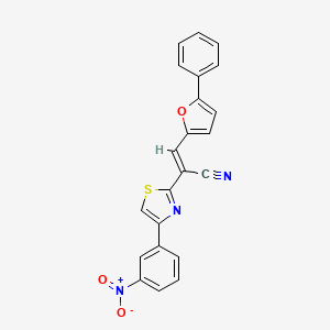 molecular formula C22H13N3O3S B5287440 2-[4-(3-nitrophenyl)-1,3-thiazol-2-yl]-3-(5-phenyl-2-furyl)acrylonitrile 