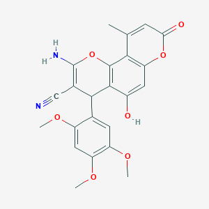 molecular formula C23H20N2O7 B5287450 2-amino-5-hydroxy-10-methyl-8-oxo-4-(2,4,5-trimethoxyphenyl)-4H,8H-pyrano[2,3-f]chromene-3-carbonitrile 