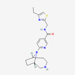 6-[(1S*,6R*)-3,9-diazabicyclo[4.2.1]non-9-yl]-N-[(4-ethyl-1,3-thiazol-2-yl)methyl]nicotinamide