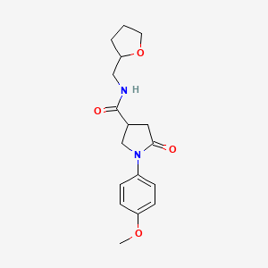 molecular formula C17H22N2O4 B5287546 1-(4-methoxyphenyl)-5-oxo-N-(tetrahydro-2-furanylmethyl)-3-pyrrolidinecarboxamide 