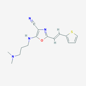 5-{[3-(dimethylamino)propyl]amino}-2-[2-(2-thienyl)vinyl]-1,3-oxazole-4-carbonitrile