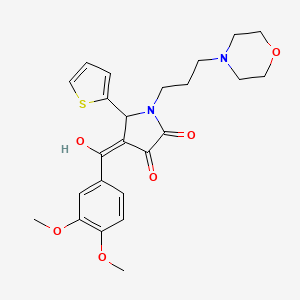 molecular formula C24H28N2O6S B5287606 4-(3,4-dimethoxybenzoyl)-3-hydroxy-1-[3-(4-morpholinyl)propyl]-5-(2-thienyl)-1,5-dihydro-2H-pyrrol-2-one 