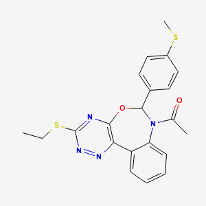 7-acetyl-3-(ethylthio)-6-[4-(methylthio)phenyl]-6,7-dihydro[1,2,4]triazino[5,6-d][3,1]benzoxazepine