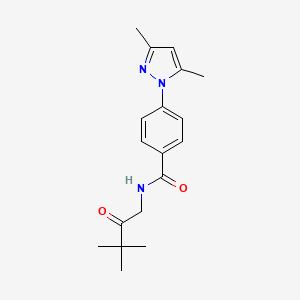 N-(3,3-dimethyl-2-oxobutyl)-4-(3,5-dimethyl-1H-pyrazol-1-yl)benzamide