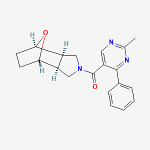 molecular formula C20H21N3O2 B5287636 (1R*,2R*,6S*,7S*)-4-[(2-methyl-4-phenyl-5-pyrimidinyl)carbonyl]-10-oxa-4-azatricyclo[5.2.1.0~2,6~]decane 