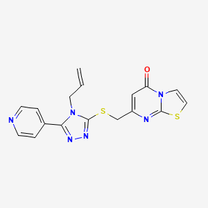 molecular formula C17H14N6OS2 B5287638 7-({[4-allyl-5-(4-pyridinyl)-4H-1,2,4-triazol-3-yl]thio}methyl)-5H-[1,3]thiazolo[3,2-a]pyrimidin-5-one 