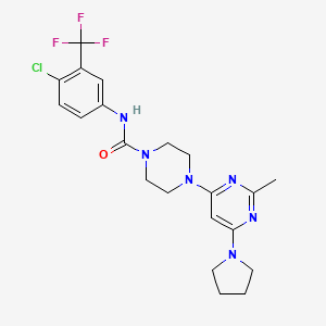 N-[4-chloro-3-(trifluoromethyl)phenyl]-4-[2-methyl-6-(1-pyrrolidinyl)-4-pyrimidinyl]-1-piperazinecarboxamide