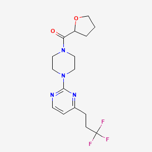 molecular formula C16H21F3N4O2 B5287806 2-[4-(tetrahydrofuran-2-ylcarbonyl)piperazin-1-yl]-4-(3,3,3-trifluoropropyl)pyrimidine 