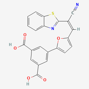 molecular formula C22H12N2O5S B5287813 5-{5-[2-(1,3-benzothiazol-2-yl)-2-cyanovinyl]-2-furyl}isophthalic acid 