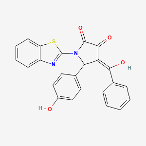 molecular formula C24H16N2O4S B5287819 1-(1,3-benzothiazol-2-yl)-4-benzoyl-3-hydroxy-5-(4-hydroxyphenyl)-1,5-dihydro-2H-pyrrol-2-one 