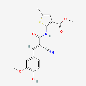 methyl 2-{[2-cyano-3-(4-hydroxy-3-methoxyphenyl)acryloyl]amino}-5-methyl-3-thiophenecarboxylate