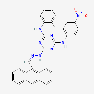 anthracene-9-carbaldehyde {4-[(2-methylphenyl)amino]-6-[(4-nitrophenyl)amino]-1,3,5-triazin-2-yl}hydrazone