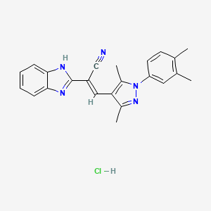 2-(1H-benzimidazol-2-yl)-3-[1-(3,4-dimethylphenyl)-3,5-dimethyl-1H-pyrazol-4-yl]acrylonitrile hydrochloride