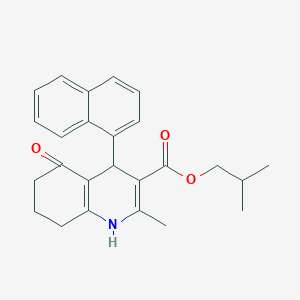 molecular formula C25H27NO3 B5287858 isobutyl 2-methyl-4-(1-naphthyl)-5-oxo-1,4,5,6,7,8-hexahydro-3-quinolinecarboxylate 