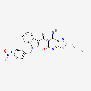 2-butyl-5-imino-6-{[1-(4-nitrobenzyl)-1H-indol-3-yl]methylene}-5,6-dihydro-7H-[1,3,4]thiadiazolo[3,2-a]pyrimidin-7-one