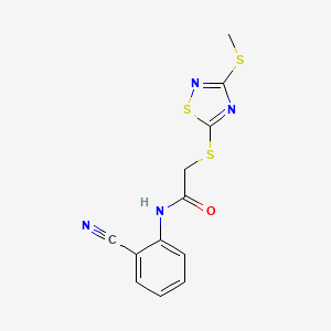 N-(2-cyanophenyl)-2-{[3-(methylthio)-1,2,4-thiadiazol-5-yl]thio}acetamide