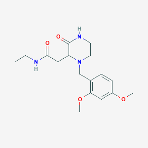 molecular formula C17H25N3O4 B5287918 2-[1-(2,4-dimethoxybenzyl)-3-oxo-2-piperazinyl]-N-ethylacetamide 