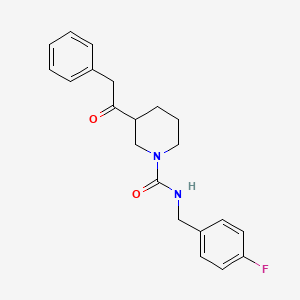 molecular formula C21H23FN2O2 B5287930 N-(4-fluorobenzyl)-3-(phenylacetyl)-1-piperidinecarboxamide 