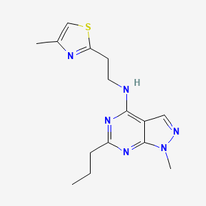 1-methyl-N-[2-(4-methyl-1,3-thiazol-2-yl)ethyl]-6-propyl-1H-pyrazolo[3,4-d]pyrimidin-4-amine