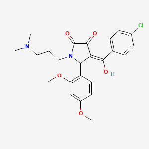 molecular formula C24H27ClN2O5 B5287970 4-(4-CHLOROBENZOYL)-5-(2,4-DIMETHOXYPHENYL)-1-[3-(DIMETHYLAMINO)PROPYL]-3-HYDROXY-2,5-DIHYDRO-1H-PYRROL-2-ONE 