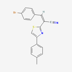 molecular formula C19H13BrN2S B5287988 3-(4-bromophenyl)-2-[4-(4-methylphenyl)-1,3-thiazol-2-yl]acrylonitrile 