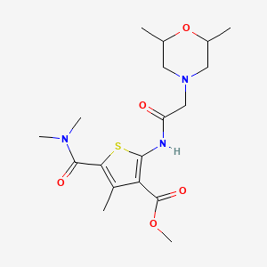 molecular formula C18H27N3O5S B5288003 methyl 5-[(dimethylamino)carbonyl]-2-{[(2,6-dimethyl-4-morpholinyl)acetyl]amino}-4-methyl-3-thiophenecarboxylate 