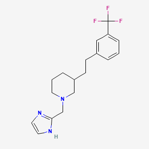 molecular formula C18H22F3N3 B5288070 1-(1H-imidazol-2-ylmethyl)-3-{2-[3-(trifluoromethyl)phenyl]ethyl}piperidine 