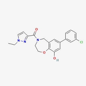 7-(3-chlorophenyl)-4-[(1-ethyl-1H-pyrazol-3-yl)carbonyl]-2,3,4,5-tetrahydro-1,4-benzoxazepin-9-ol