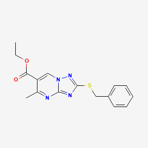 molecular formula C16H16N4O2S B5288073 ethyl 2-(benzylthio)-5-methyl[1,2,4]triazolo[1,5-a]pyrimidine-6-carboxylate 