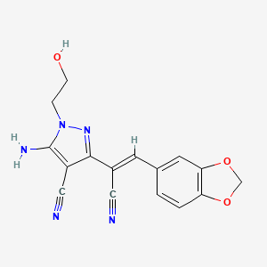 5-amino-3-[2-(1,3-benzodioxol-5-yl)-1-cyanovinyl]-1-(2-hydroxyethyl)-1H-pyrazole-4-carbonitrile