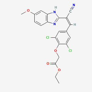 molecular formula C21H17Cl2N3O4 B5288081 ethyl {2,6-dichloro-4-[2-cyano-2-(5-methoxy-1H-benzimidazol-2-yl)vinyl]phenoxy}acetate 