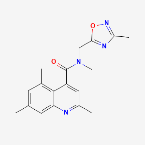 N,2,5,7-tetramethyl-N-[(3-methyl-1,2,4-oxadiazol-5-yl)methyl]quinoline-4-carboxamide