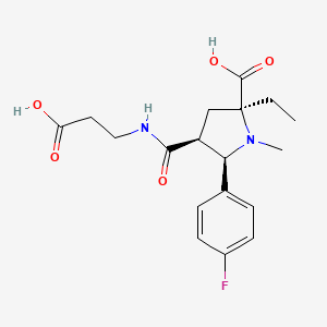 molecular formula C18H23FN2O5 B5288114 (2S*,4S*,5R*)-4-{[(2-carboxyethyl)amino]carbonyl}-2-ethyl-5-(4-fluorophenyl)-1-methylpyrrolidine-2-carboxylic acid 