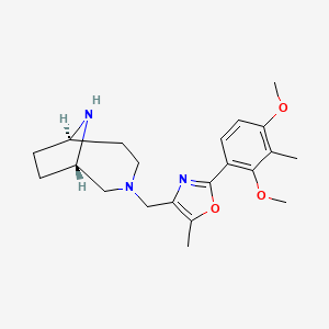 molecular formula C21H29N3O3 B5288143 rel-(1S,6R)-3-{[2-(2,4-dimethoxy-3-methylphenyl)-5-methyl-1,3-oxazol-4-yl]methyl}-3,9-diazabicyclo[4.2.1]nonane dihydrochloride 