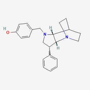 molecular formula C22H26N2O B5288159 4-{[(3R*,3aR*,7aR*)-3-phenylhexahydro-4,7-ethanopyrrolo[3,2-b]pyridin-1(2H)-yl]methyl}phenol 