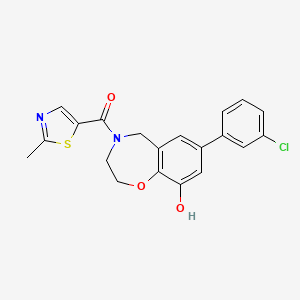 7-(3-chlorophenyl)-4-[(2-methyl-1,3-thiazol-5-yl)carbonyl]-2,3,4,5-tetrahydro-1,4-benzoxazepin-9-ol