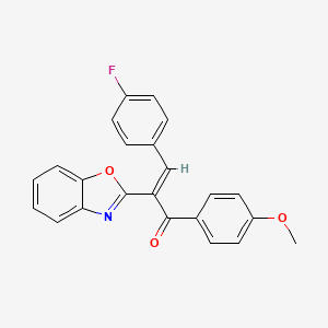 2-(1,3-benzoxazol-2-yl)-3-(4-fluorophenyl)-1-(4-methoxyphenyl)-2-propen-1-one