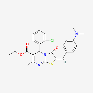 ethyl 5-(2-chlorophenyl)-2-[4-(dimethylamino)benzylidene]-7-methyl-3-oxo-2,3-dihydro-5H-[1,3]thiazolo[3,2-a]pyrimidine-6-carboxylate