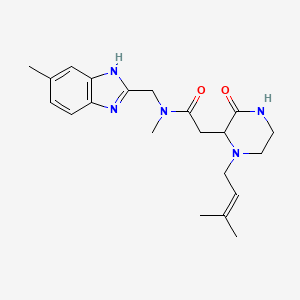 N-methyl-N-[(5-methyl-1H-benzimidazol-2-yl)methyl]-2-[1-(3-methyl-2-buten-1-yl)-3-oxo-2-piperazinyl]acetamide