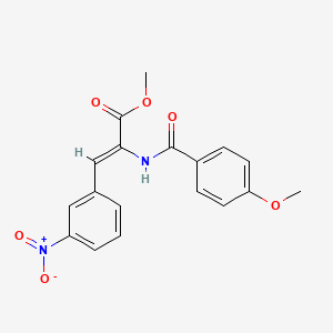 molecular formula C18H16N2O6 B5288353 methyl 2-[(4-methoxybenzoyl)amino]-3-(3-nitrophenyl)acrylate 