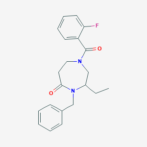 4-benzyl-3-ethyl-1-(2-fluorobenzoyl)-1,4-diazepan-5-one