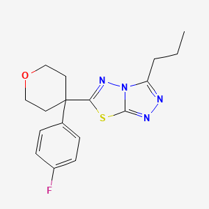 6-[4-(4-fluorophenyl)tetrahydro-2H-pyran-4-yl]-3-propyl[1,2,4]triazolo[3,4-b][1,3,4]thiadiazole