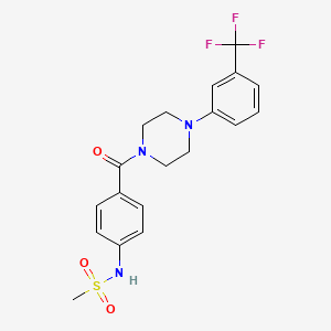 molecular formula C19H20F3N3O3S B5288369 N-[4-({4-[3-(trifluoromethyl)phenyl]-1-piperazinyl}carbonyl)phenyl]methanesulfonamide 