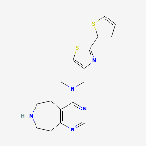 molecular formula C17H19N5S2 B5288403 N-methyl-N-{[2-(2-thienyl)-1,3-thiazol-4-yl]methyl}-6,7,8,9-tetrahydro-5H-pyrimido[4,5-d]azepin-4-amine 